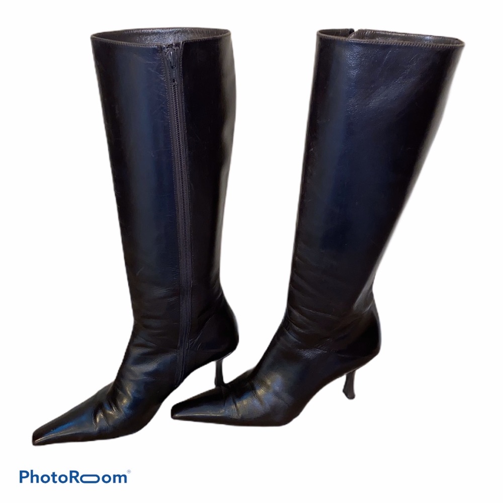 Stuart Weitzman Knee-High Leather Boots Size 7.5 - Picture 1 of 8